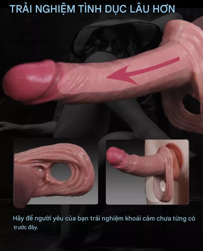 Penis Sleeve Đôn Dương Vật Silicon Mềm Co Giãn Thoải Mái