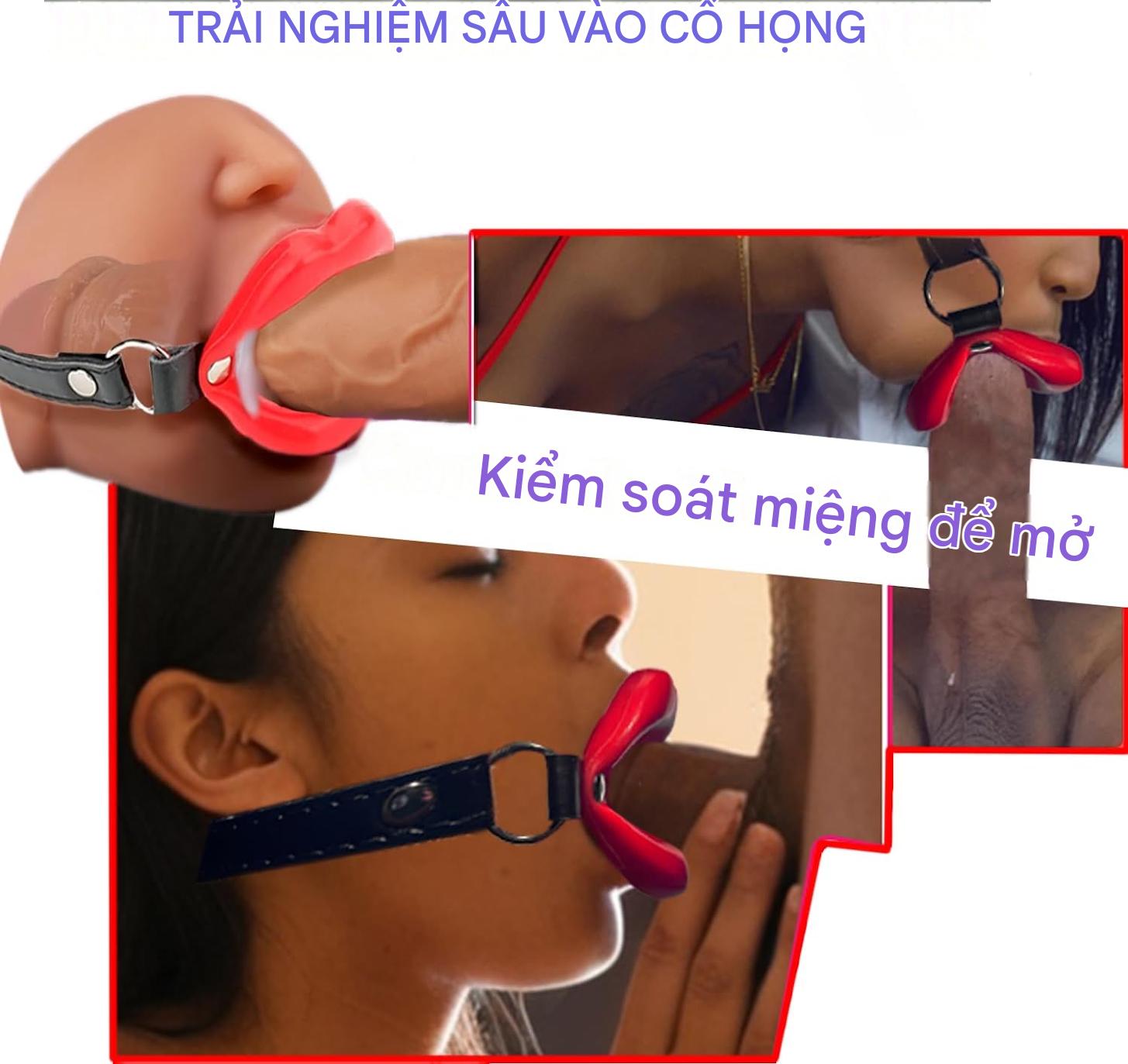 Vòng Miệng BDSM O-Ring Silicone Cao Cấp Dây Da Cá Tính