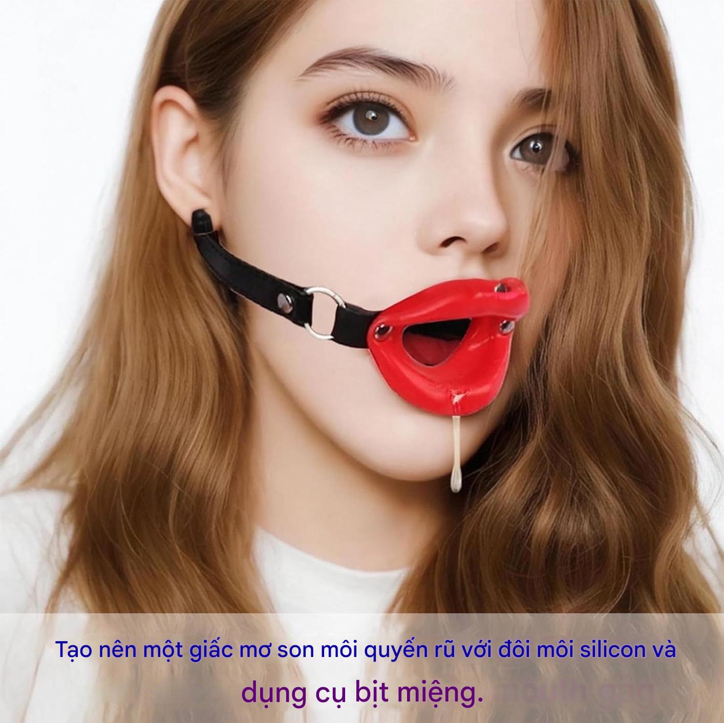 Vòng Miệng BDSM O-Ring Silicone Cao Cấp Dây Da Cá Tính