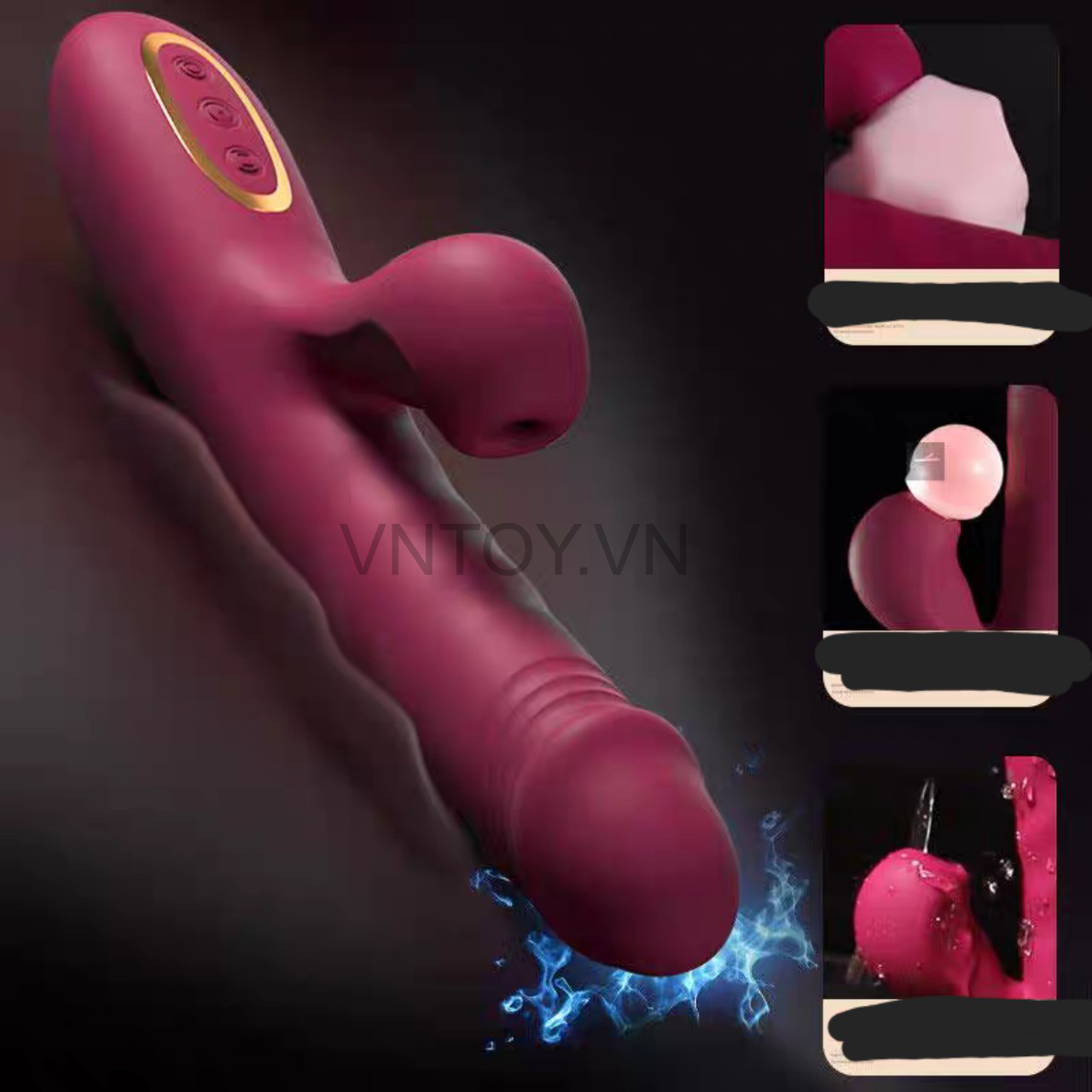 Dương vật giả rung thụt hút xoay vô cực tự động