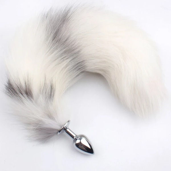 Đuôi cáo gắn hậu môn lông xù phích cắm Inox