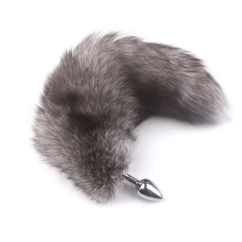 Đuôi cáo gắn hậu môn lông xù phích cắm Inox