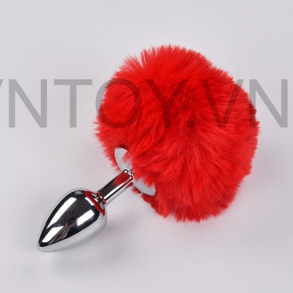 Đuôi thỏ gắn hậu môn phích cắm Inox