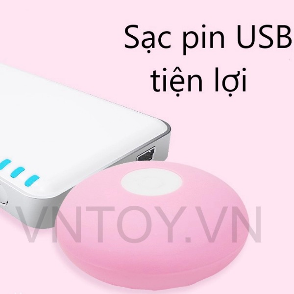 Trứng rung tình yêu Silicon 2 đầu sạc pin