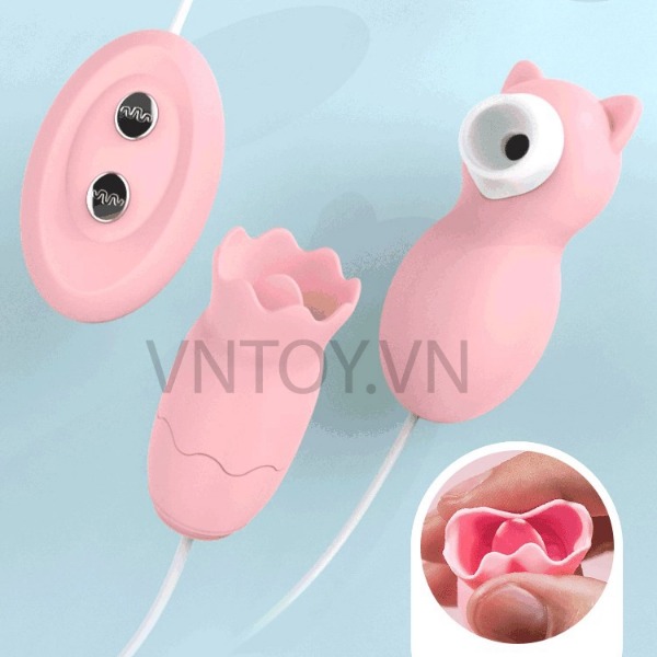 Trứng rung 2 đầu hình con gấu bú liếm hút