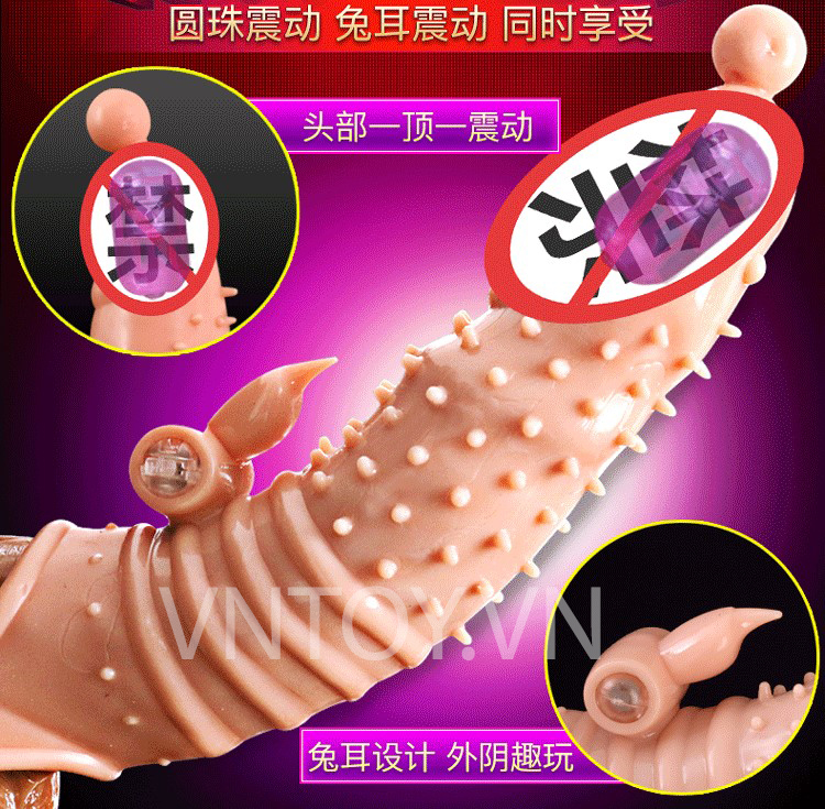 Bao cao su đôn dên rung Jiuai gắn 2 động cơ