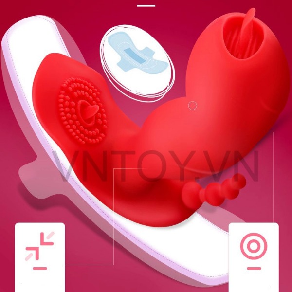 Quần lót rung điều khiển từ xa có lưỡi liếm hình dương vật
