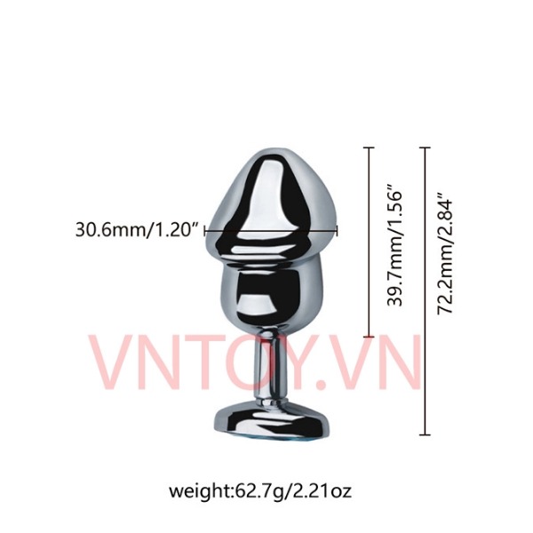 Nút bịt hậu môn Inox hình đầu khấc