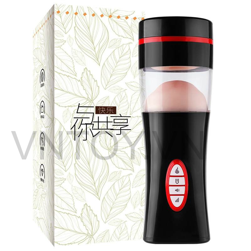 Cốc thủ dâm 2 ngăn lưỡi liếm rên la tỏa nhiệt tự động