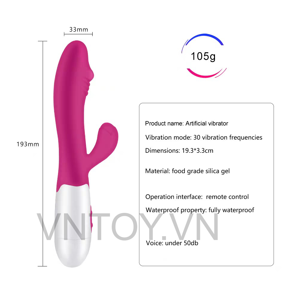 Dương vật giả rẽ nhánh rung 12 chế độ sạc pin