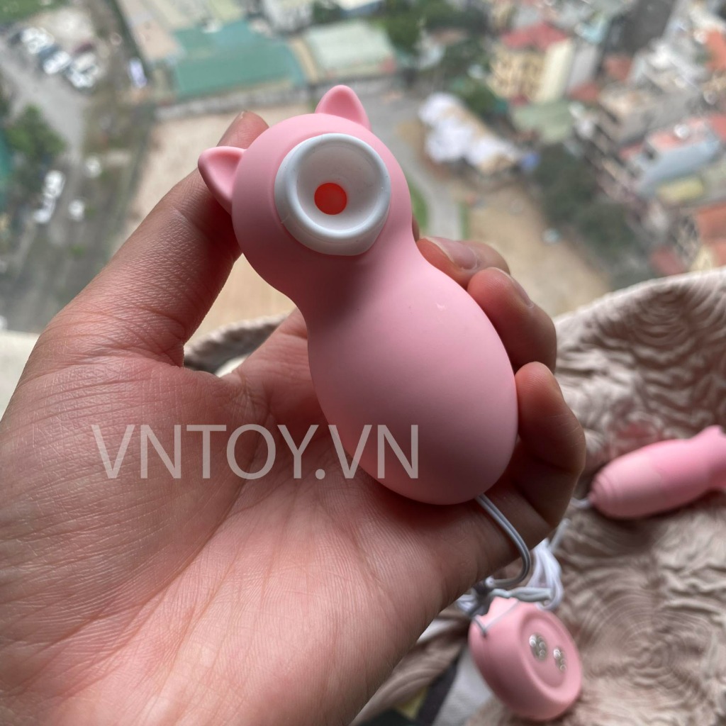 Trứng rung 2 đầu hình con gấu bú liếm hút