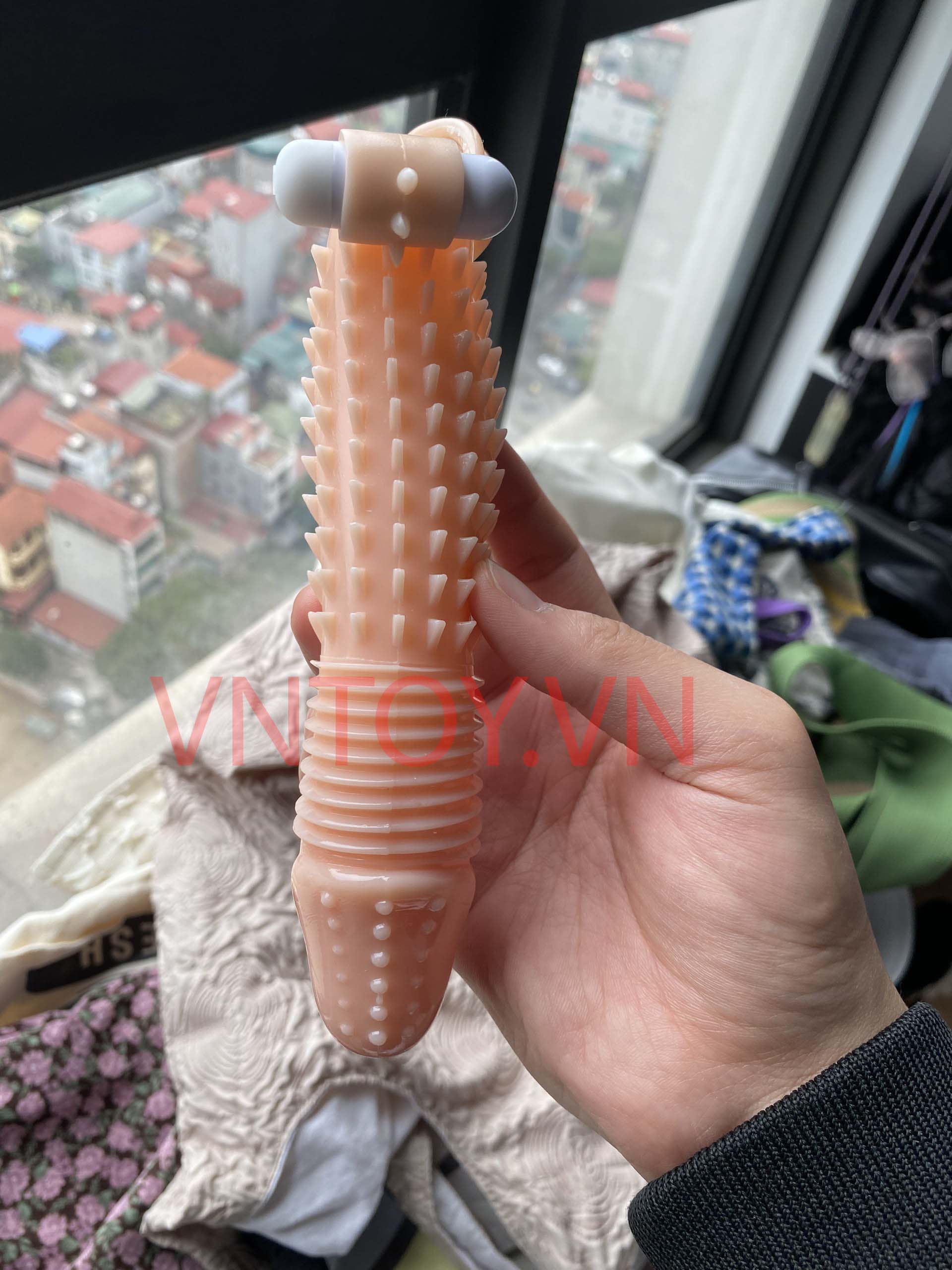 Bao cao su đôn dên gai Se Niu Niu gắn động cơ rung