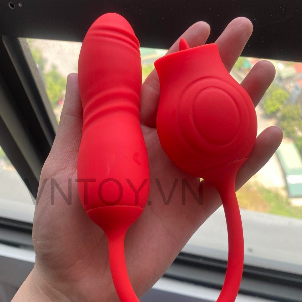 Trứng rung tình yêu thụt tự động kèm lưỡi liếm