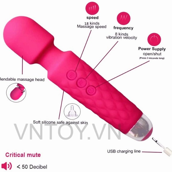 Chày rung cầm tay 20 chế độ rung đa năng sạc pin