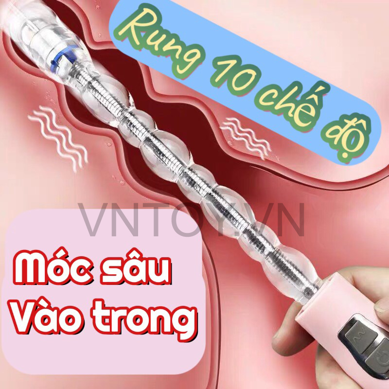 Máy rung hậu môn uốn lượn nhiều thanh bi sạc pin