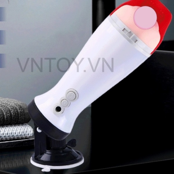 Cốc thủ dâm gắn tường tự động liếm dương vật rên la