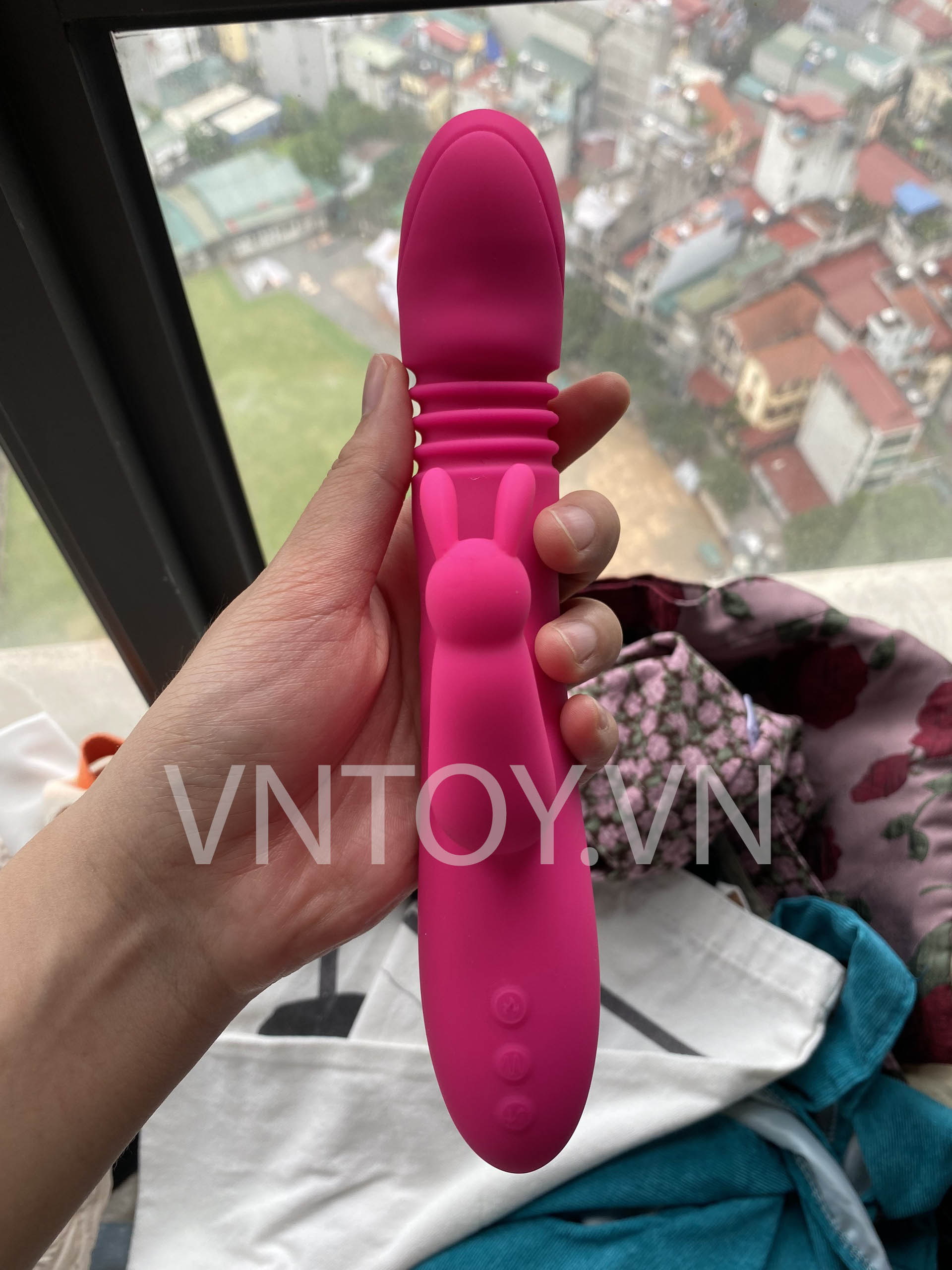 Dương vật giả cầm tay Rabbit rung thụt sưởi ấm