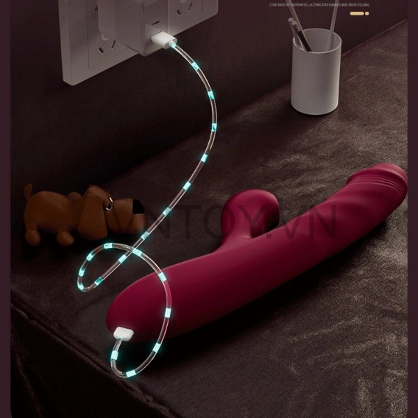 Dương vật giả rung thụt hút xoay vô cực tự động