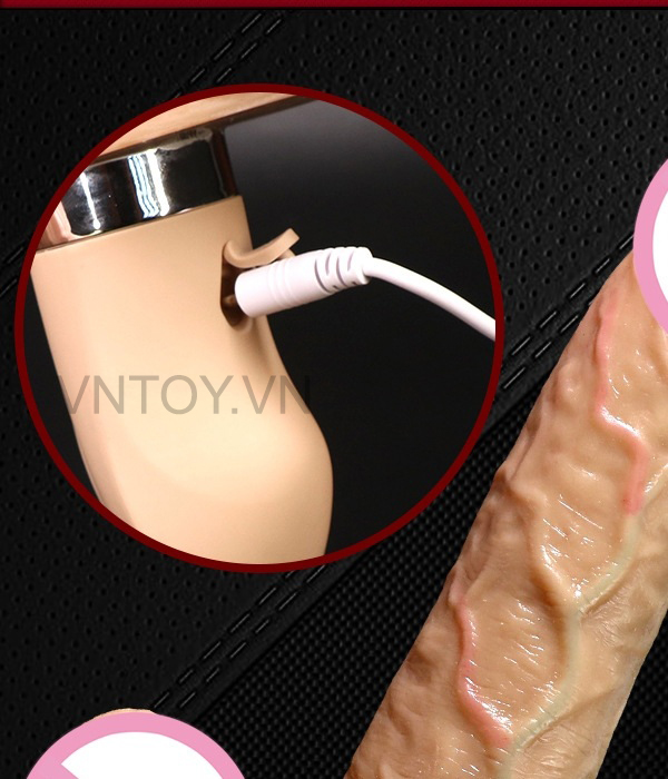 Dương vật giả cầm tay cao cấp thụt rung sưởi ấm đa năng