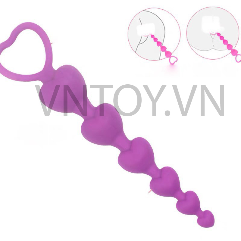 Chuỗi hạt nhét hậu môn hình trái tim