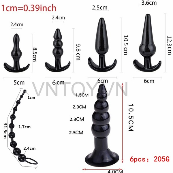 Set phích cắm hậu môn Silicon 5 món và 6 món