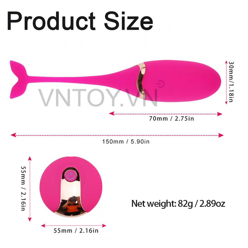 Trứng rung cá heo điều khiển từ xa có đuôi