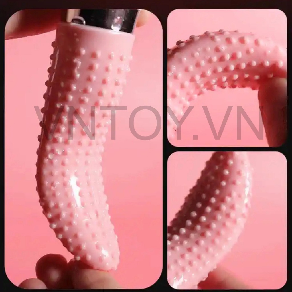Lưỡi liếm gai kèm trứng rung 2 đầu Silicon sạc pin