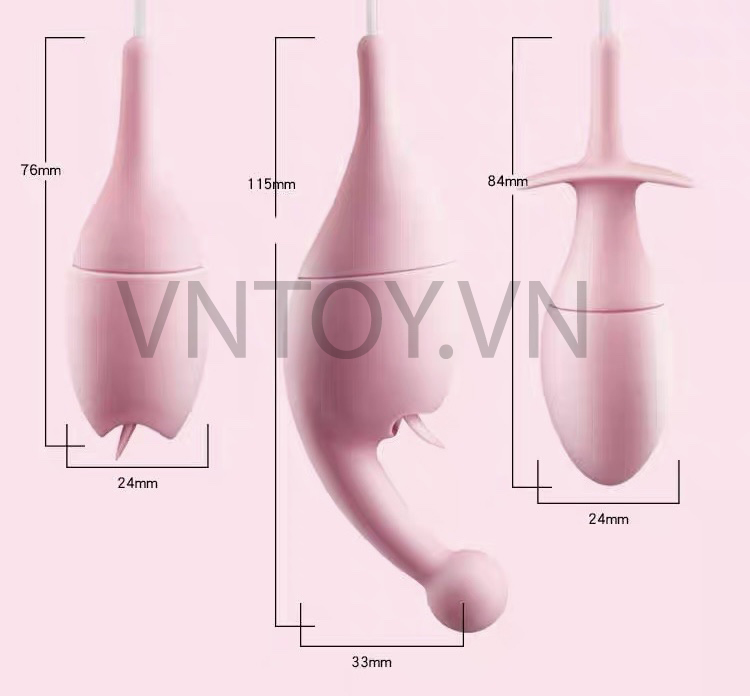 Trứng rung tình yêu 3 đầu lưỡi liếm gắn hậu môn