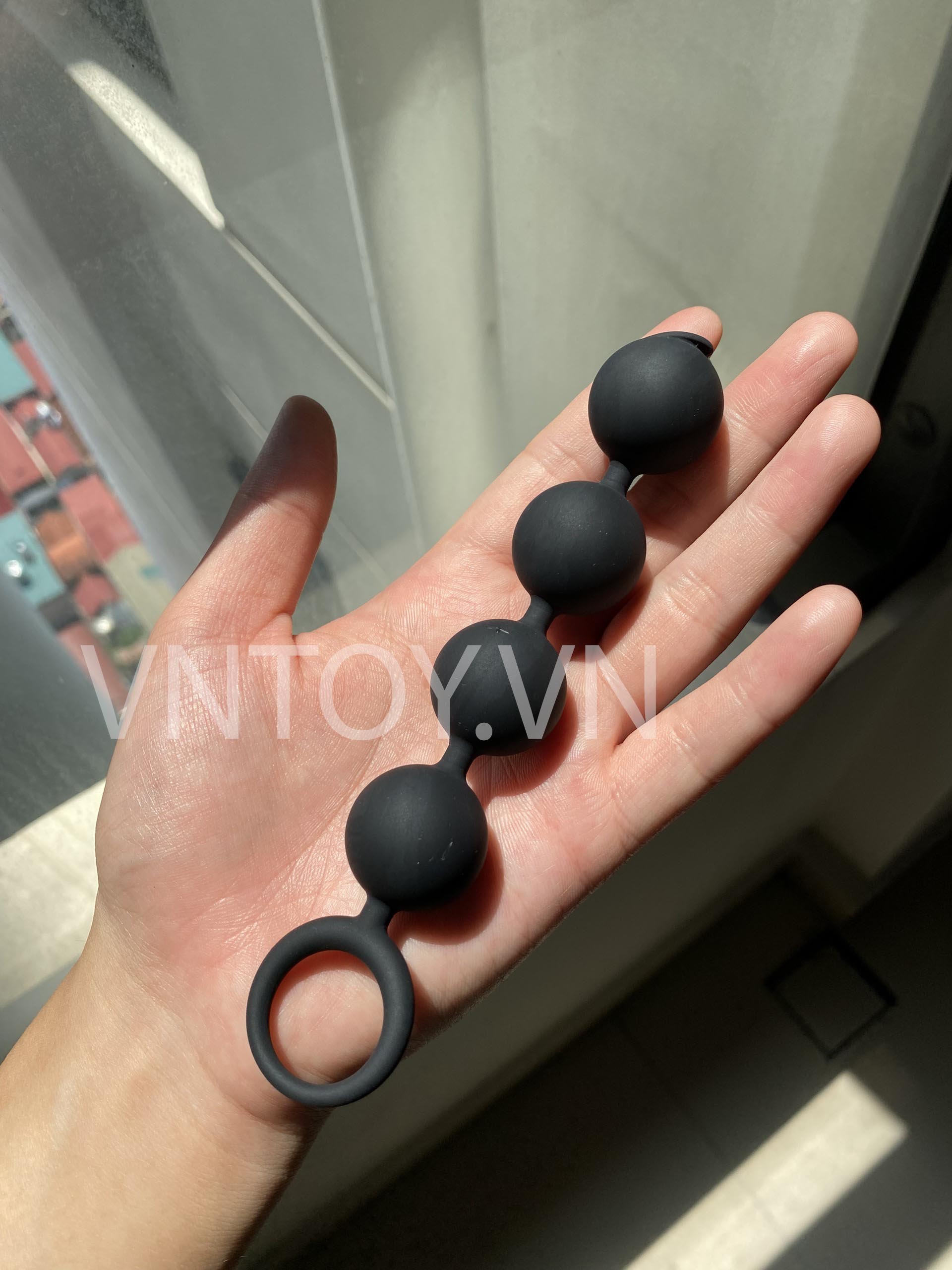 Chuỗi hạt nhét hậu môn 4 viên bi Silicon tròn đặc