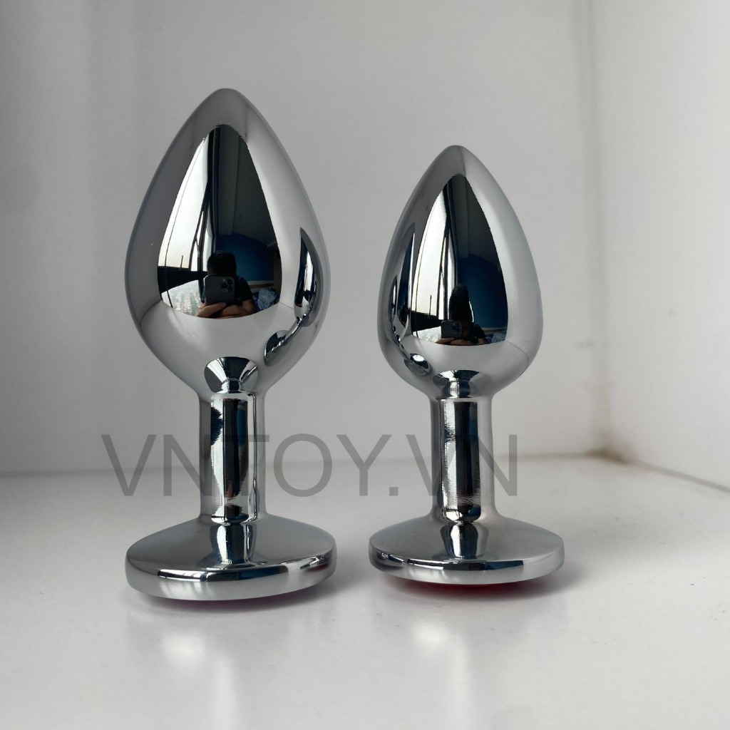 Phích cắm hậu môn Inox đính đá sang chảnh