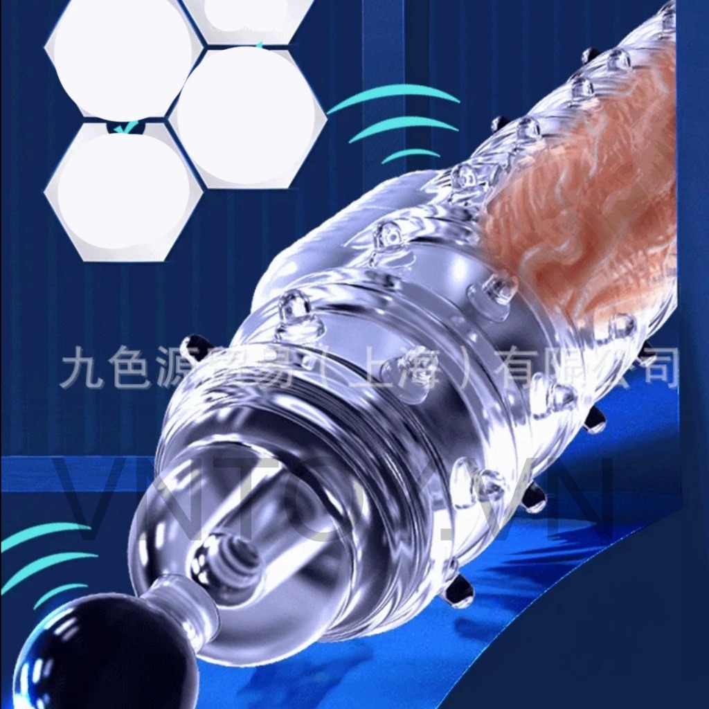 Bao cao su đôn dên Crystal Sex Toy rung phần đầu khấc