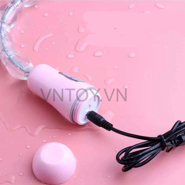 Máy rung hậu môn uốn lượn nhiều thanh bi sạc pin