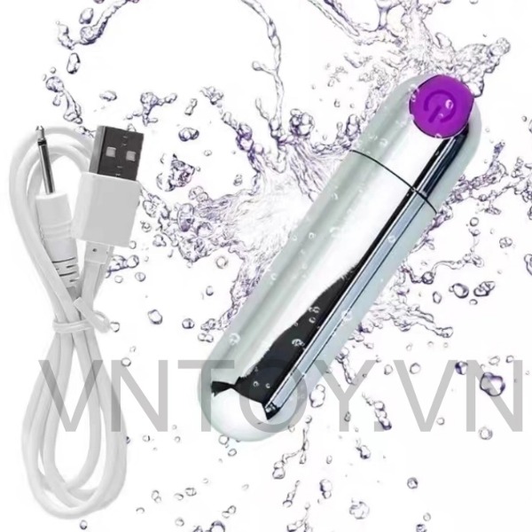 Trứng rung Inox hình viên đạn 10 chế độ sạc pin