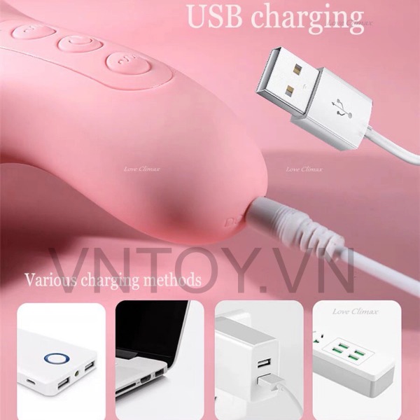 Máy rung tình yêu cong móc âm vật kèm lưỡi liếm điểm G