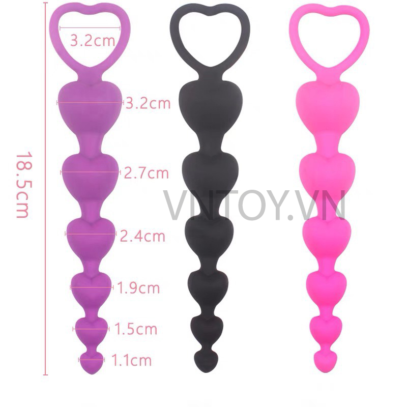 Chuỗi hạt nhét hậu môn hình trái tim