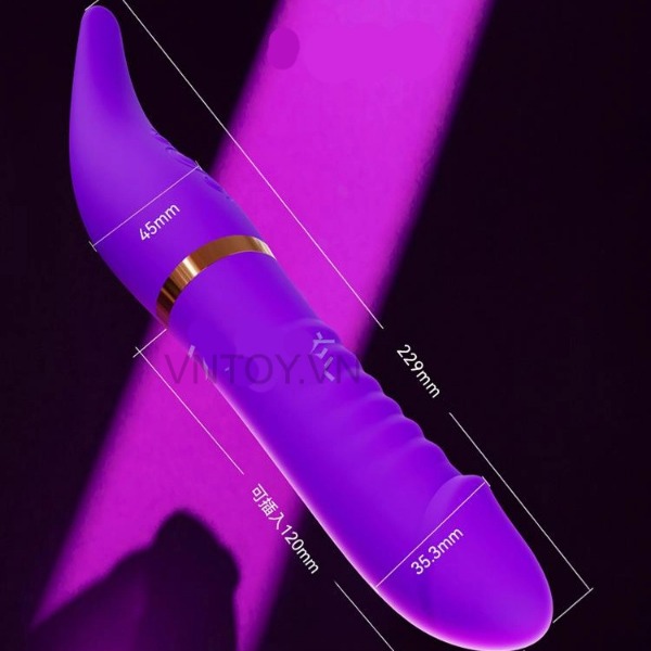 Dương vật giả rung thụt kèm lưỡi liếm âm đạo cao cấp