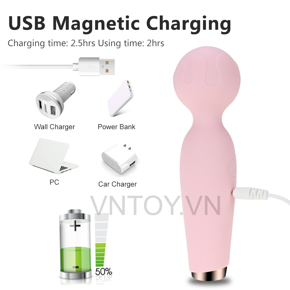 Chày rung Silicon ABS cao cấp mềm mại sạc pin