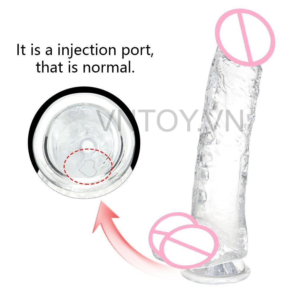 Dương vật giả trong suốt gắn tường uốn nắn
