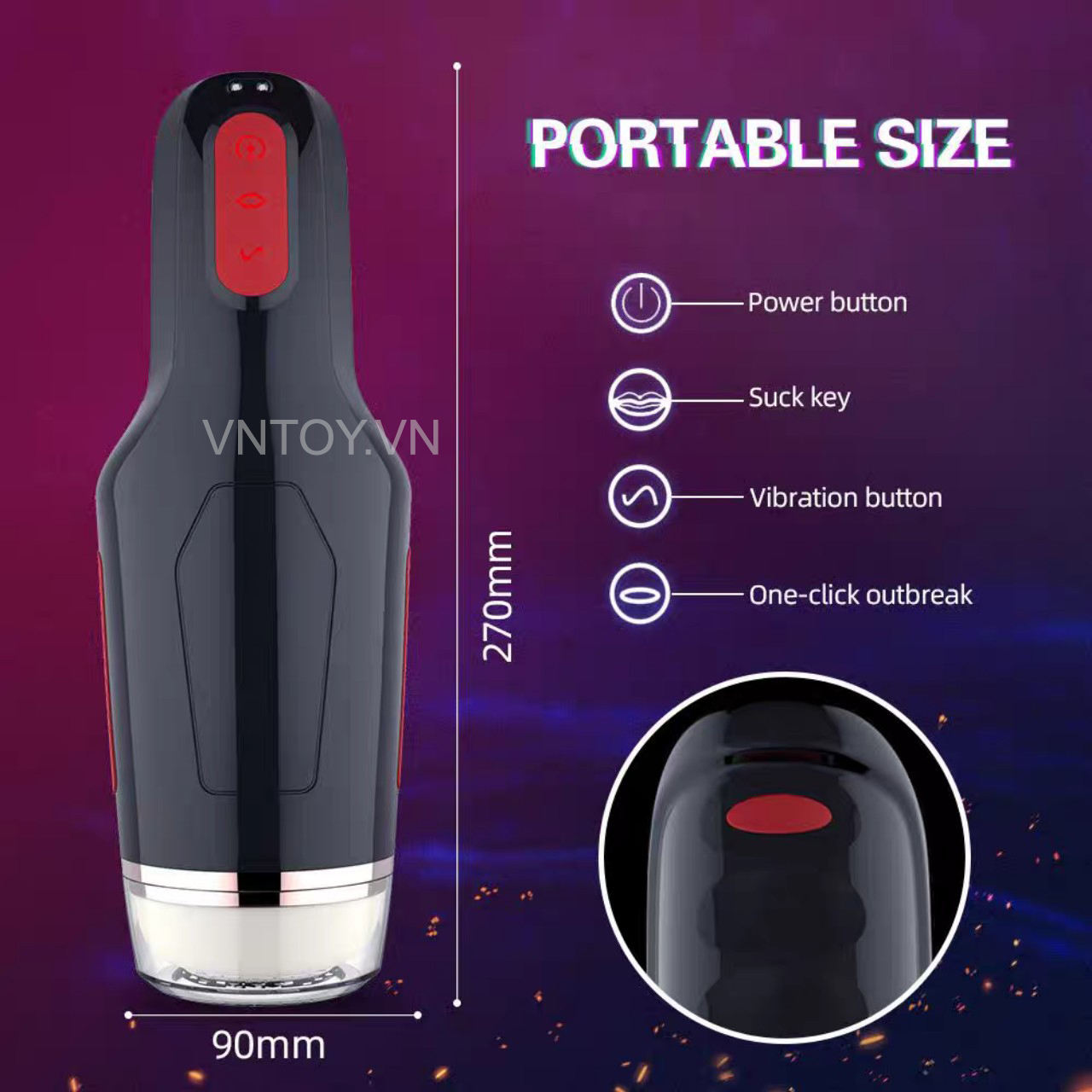 Máy thủ dâm bú mút tự động 10 chế độ rung cao cấp