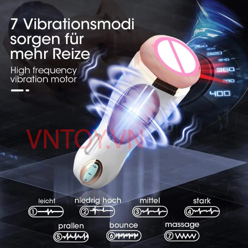 Âm đạo giả gắn tường Wanle rung thụt tự động kêu rên