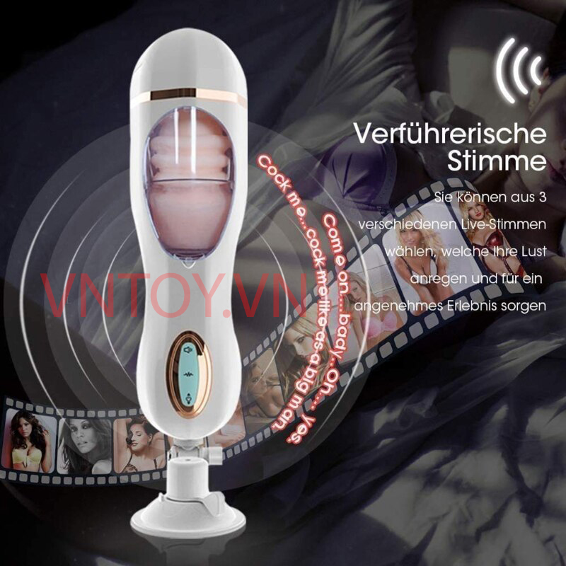 Âm đạo giả gắn tường Wanle rung thụt tự động kêu rên