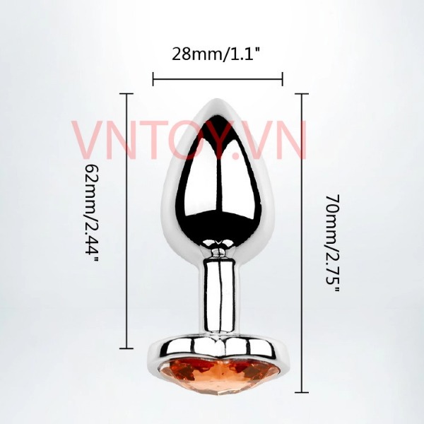 Anal Plug hình trái tim chất liệu Inox