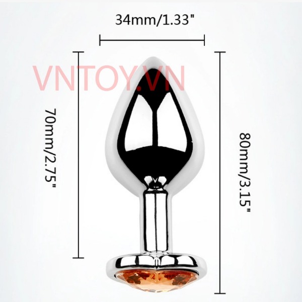 Anal Plug hình trái tim chất liệu Inox