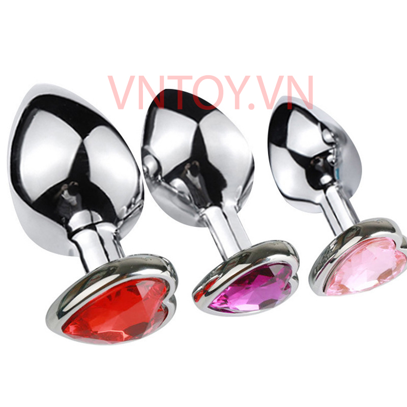 Anal Plug hình trái tim chất liệu Inox
