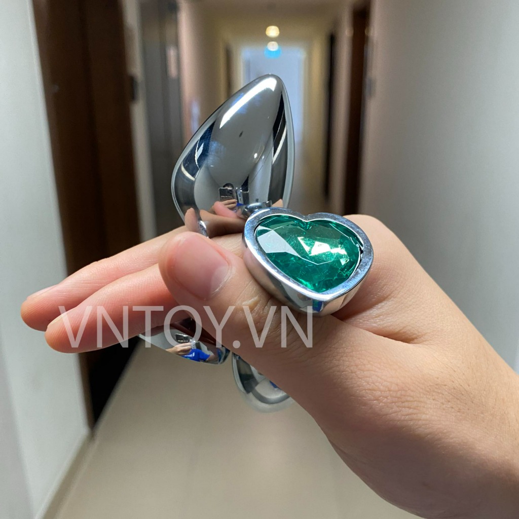 Anal Plug hình trái tim chất liệu Inox