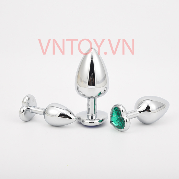 Anal Plug hình trái tim chất liệu Inox