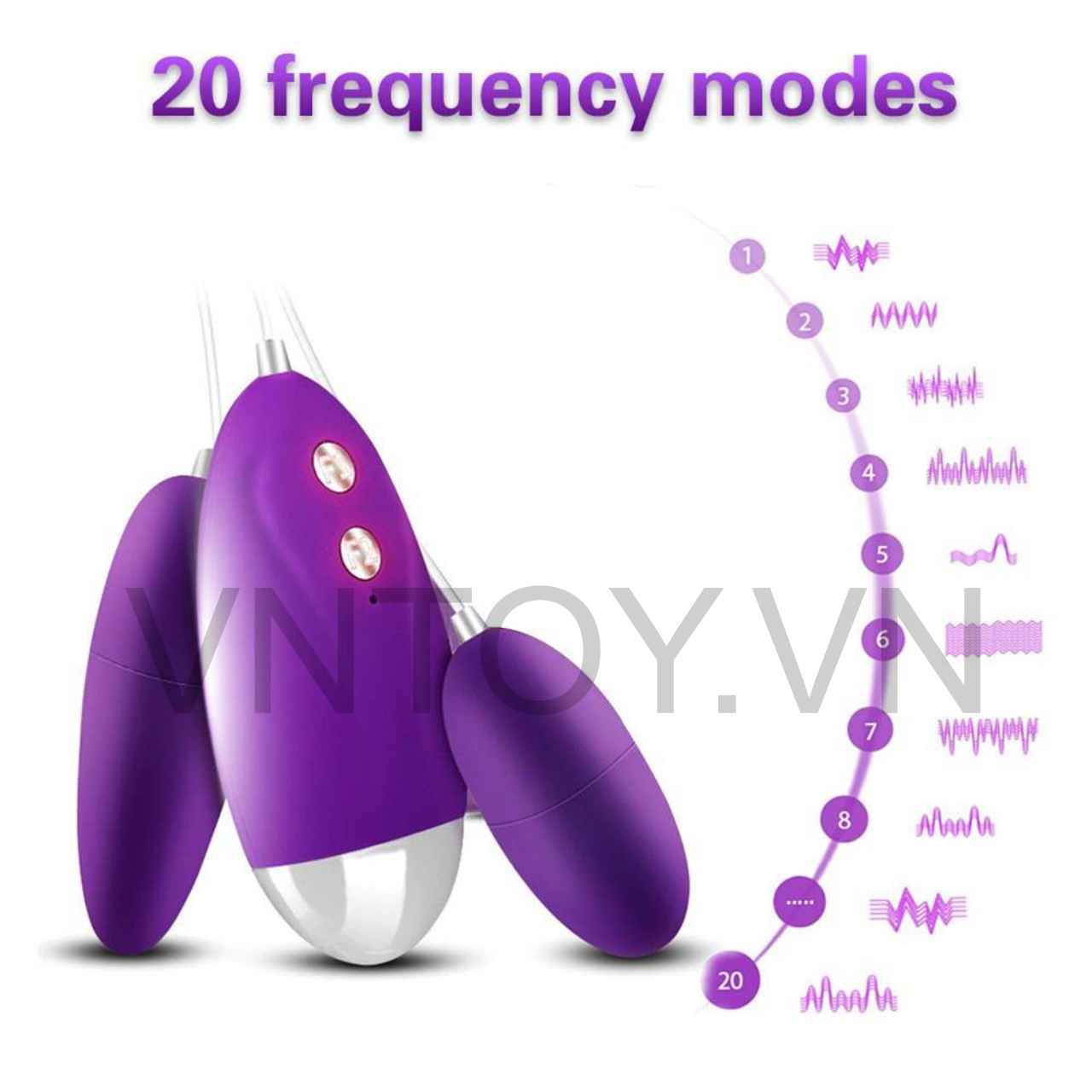 Trứng rung tình yêu 2 đầu Silicon 12 chế độ rung