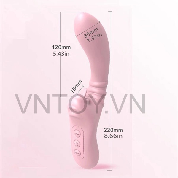 Máy rung tình yêu cong móc âm vật kèm lưỡi liếm điểm G