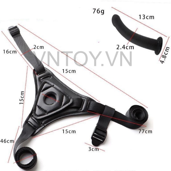 Dương vật giả cong có đai đeo