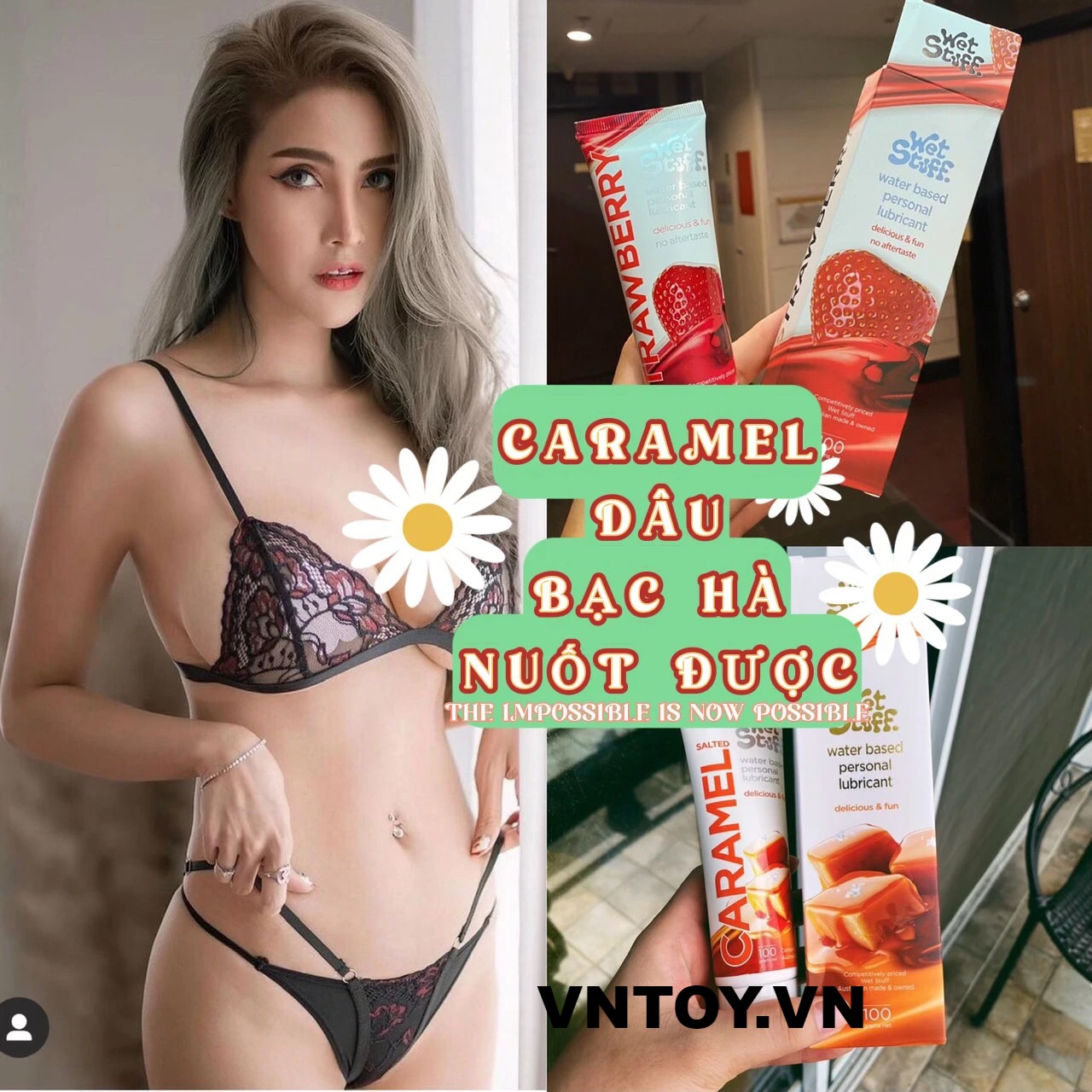 Gel bôi trơn Wet Stuff vị Caramel - Dâu - Bạc hà chính hãng 100g